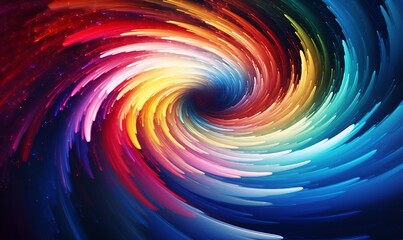 Colorful vortex energy, cosmic spiral waves, multicolor swirls explosion. Abstract futuristic digital background. Generative Ai