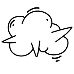 comic explosions hand-drawn doodle outline white elements