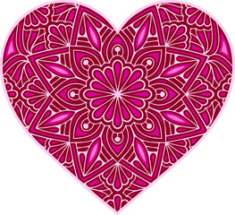 3D layered Valentines day Heart SVG Mandala love heart