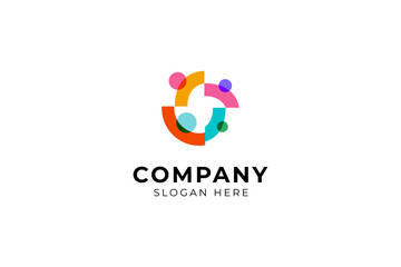 people family diversity colorful logo vector icon illustration. family logo inspiration