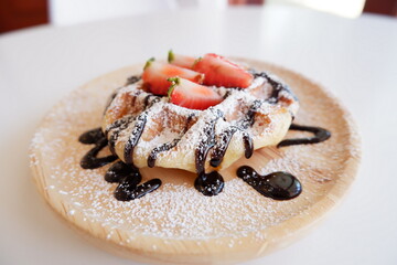 Strawberry Waffle and Tulip at Homemade Café