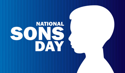National Sons Day. Holiday concept. Template for background, banner, card, poster with text inscription. Vector illustration