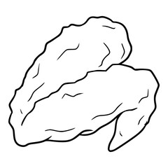 tasty chicken wing illustration outline isolated vector