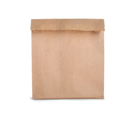 One kraft paper bag isolated on white