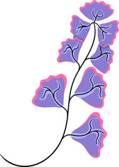plant illustration, plant branch with distinctively beautiful purple leaves