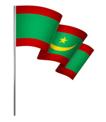 Mauritania flag element design national independence day banner ribbon png
