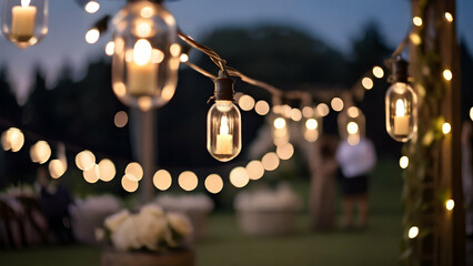 Outdoor string lights for wedding decoration