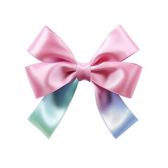 pink green blue bow isolated on white
