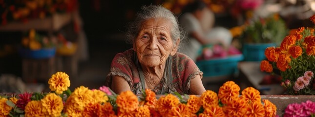 afterglow, a wise old Mexican woman, National Geographic photography, Mexico, Mexican market, flowers, Mercado Jamaica, flower market