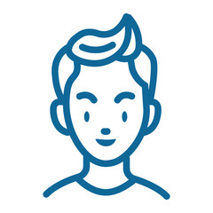 people icon. Avatar icon with colored lines