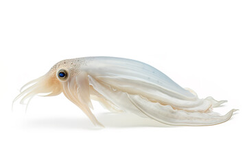 Bigfin reef squid soft cuttlefish on white background. Undersea animals. Food. Generative AI. - obrazy, fototapety, plakaty