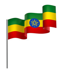 Ethiopia flag element design national independence day banner ribbon png

