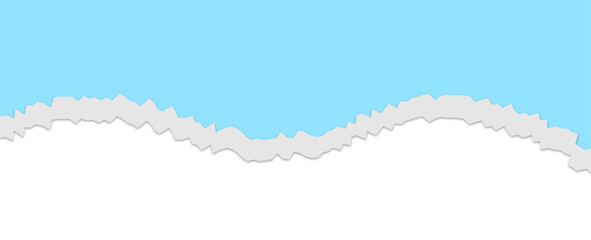 Torn paper edges with shadow on transparent background. Vector realistic ripped paper. torn paper edges with shadows isolated. vector illustration