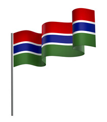 The Gambia flag element design national independence day banner ribbon png
