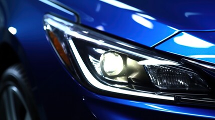 Obraz na płótnie Canvas luxury car headlights very close up