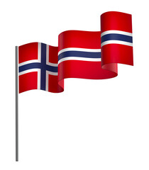 Norway flag element design national independence day banner ribbon png
