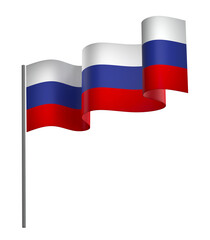 Russia flag element design national independence day banner ribbon png
