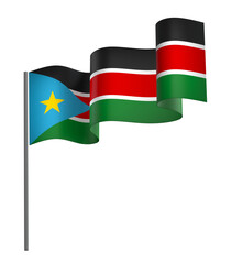 South Sudan flag element design national independence day banner ribbon png
