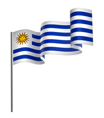 Obraz premium Uruguay flag element design national independence day banner ribbon png 