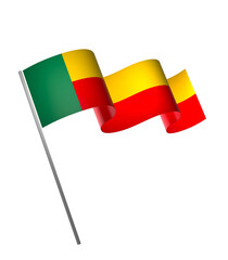 Benin flag element design national independence day banner ribbon png
