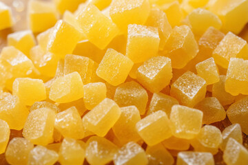 A pile of yellow sugar crystals