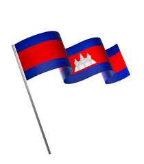 Cambodia flag element design national independence day banner ribbon png
