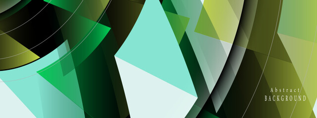 Abstract geometric background. Polygonal mosaic with green gradient. Vector graphic illustration.
