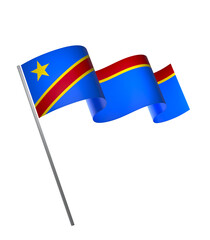DR Congo flag element design national independence day banner ribbon png
