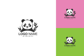 vector panda cute logo icon character