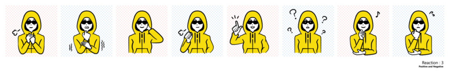 人物イラスト｜犯罪者（リアクション3）