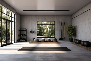 modern home gym interior.