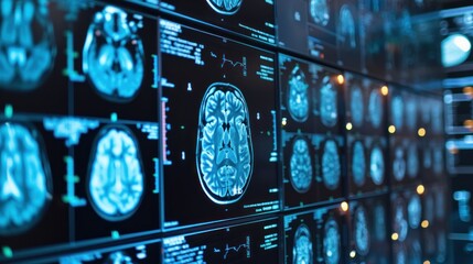 Medical brain scan display for advanced diagnostics 