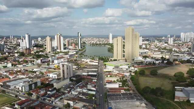 Açude Velho de Campina Grande, Paraíba, imagem aérea drone
