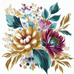 Beautiful and charming abstract allover floral design for textile factory