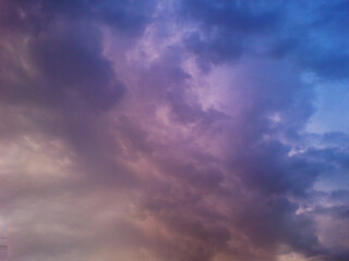 Beautiful purple-blue sky before rain