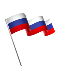 Russia flag element design national independence day banner ribbon png
