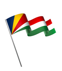Seychelles flag element design national independence day banner ribbon png
