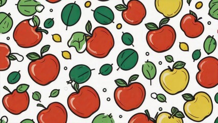 Obraz premium seamless pattern with apples