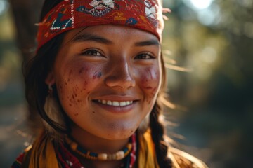 Smiling Native American woman