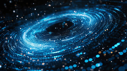 Obraz premium Digital data flow on road with motion blur to create vision of fast speed transfer.