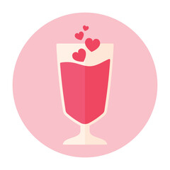 Valentines Day Drink Icon Clipart Flat Vector Illustration