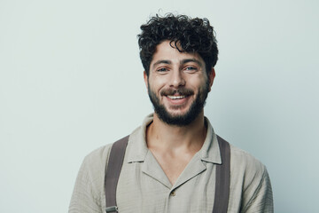 Fototapeta premium Young men portrait casual happy person background face guy adult male handsome