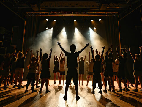 College Student in Theater Activities Background