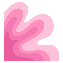 Pink wave element for border corner background template