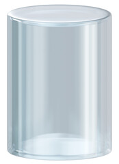 White glossy glass podium product display, 3d rendering