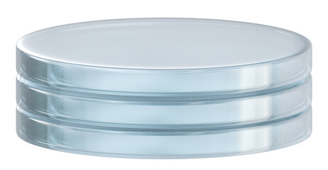 White glossy glass podium product display, 3d rendering