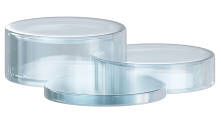 White glossy glass podium product display, 3d rendering