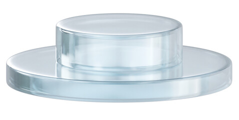 White glossy glass podium product display, 3d rendering