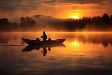 Serene fishing landscapes depicting calm natural beauty and tranquility