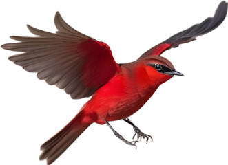 Fototapeta premium Close-up image of a Crimson Chat bird.